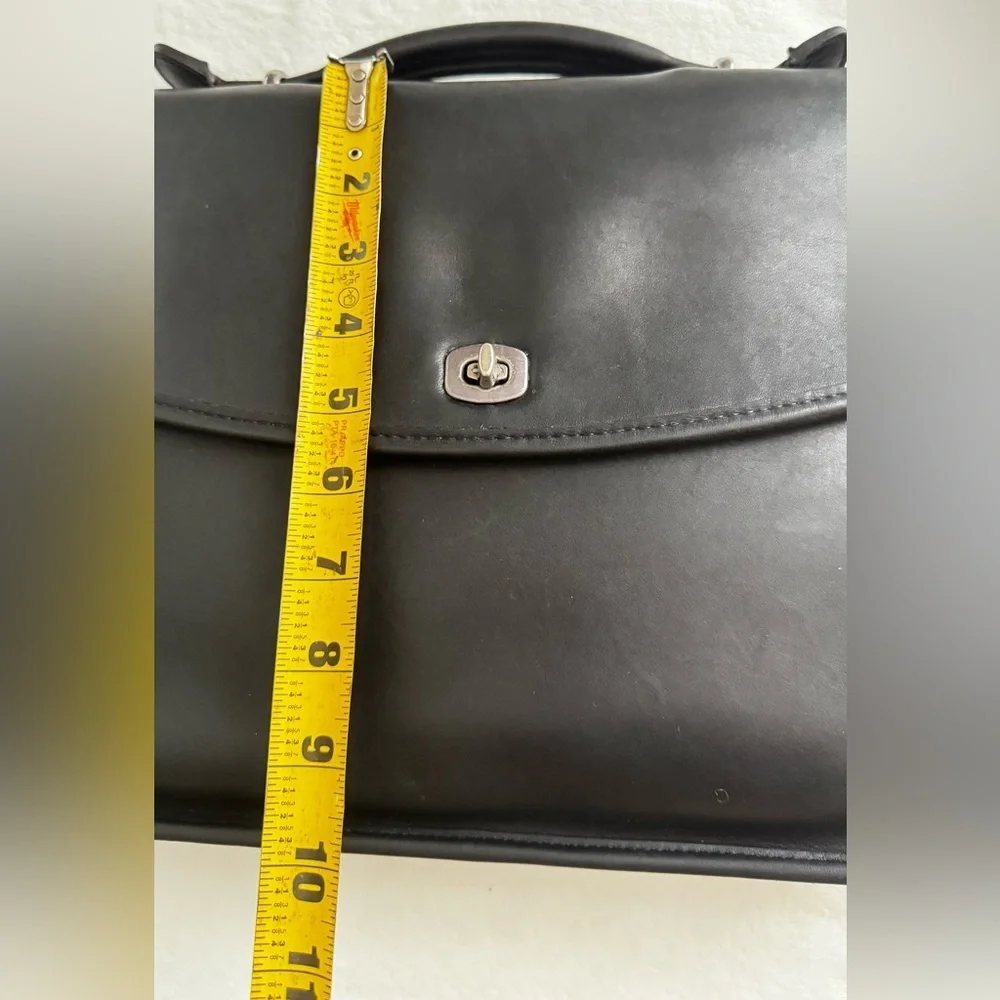 COACH Vintage Lexington Black Smooth Leather Briefcase Crossbody Bag